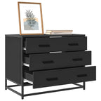 Cajonera de madera contrachapada negro 70x41x56 cm