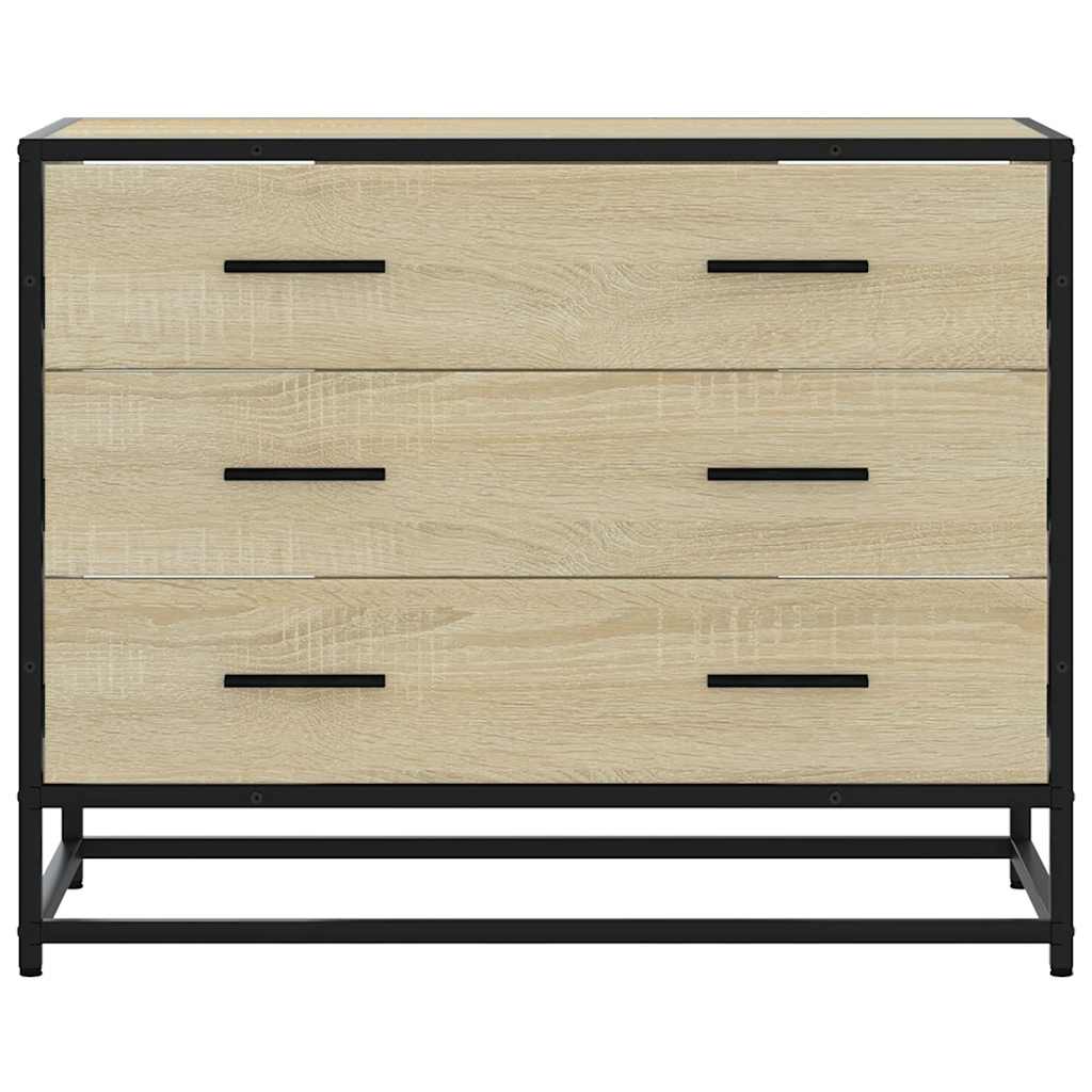 Cajonera de madera contrachapada color roble sonoma 70x41x56 cm