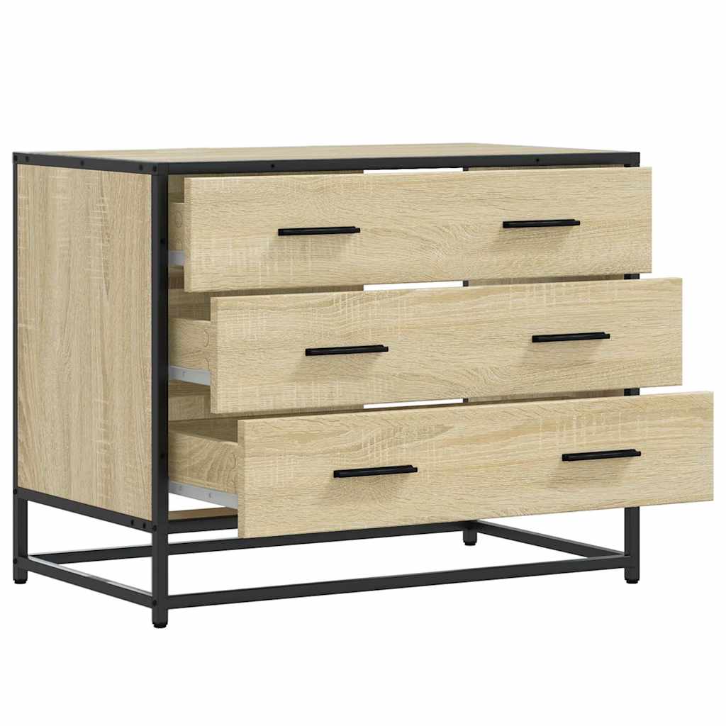 Cajonera de madera contrachapada color roble sonoma 70x41x56 cm