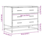 Cómoda de madera contrachapada roble ahumado 70x41x56 cm