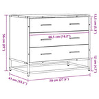 Cajonera de madera contrachapada gris sonoma 70x41x56 cm
