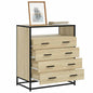 Cajonera de madera contrachapada negro 70x41x56 cm