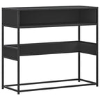 Mesa consola de madera contrachapada negro 90x35x80 cm