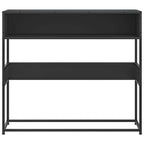 Mesa consola de madera contrachapada negro 90x35x80 cm