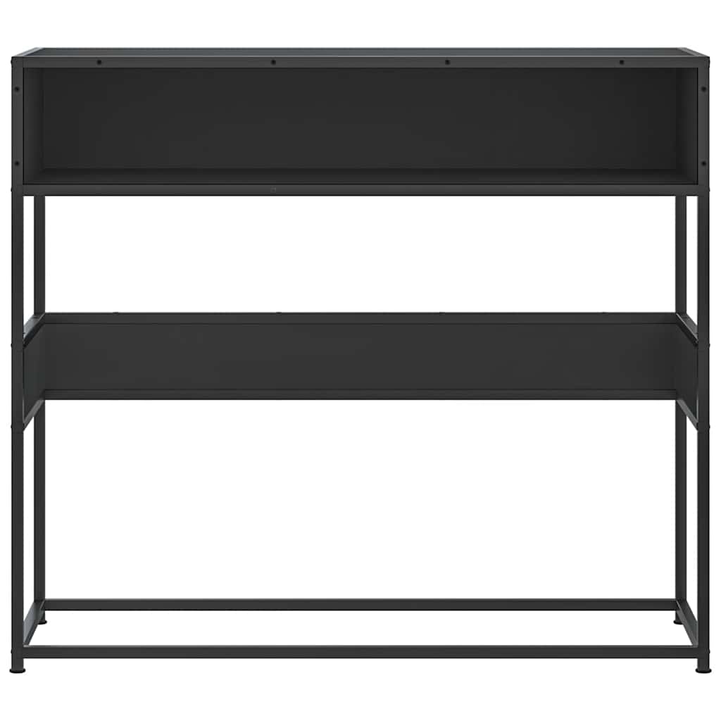 Mesa consola de madera contrachapada negro 90x35x80 cm