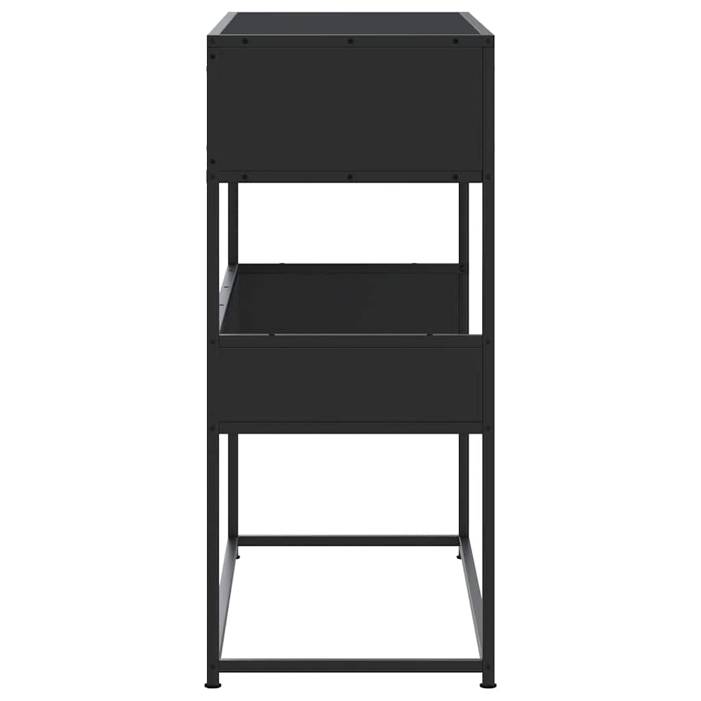 Mesa consola de madera contrachapada negro 90x35x80 cm