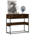 Mesa consola de madera contrachapada negro 90x35x80 cm