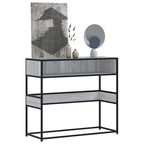 Mesa consola de madera contrachapada negro 90x35x80 cm