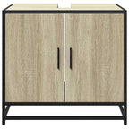 Mueble de lavabo de baño roble Sonoma 65x33x60 cm madera de ingeniería