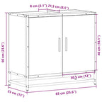 Mueble de lavabo de baño roble Sonoma 65x33x60 cm madera de ingeniería
