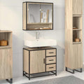 Armario de lavabo de baño madera ingeniería negro 80x33x60 cm