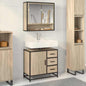 Black engineered wood bathroom vanity unit 80x33x60 cm