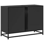 Armario de lavabo de baño madera ingeniería negro 80x33x60 cm