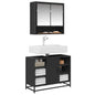 Black engineered wood bathroom vanity unit 80x33x60 cm