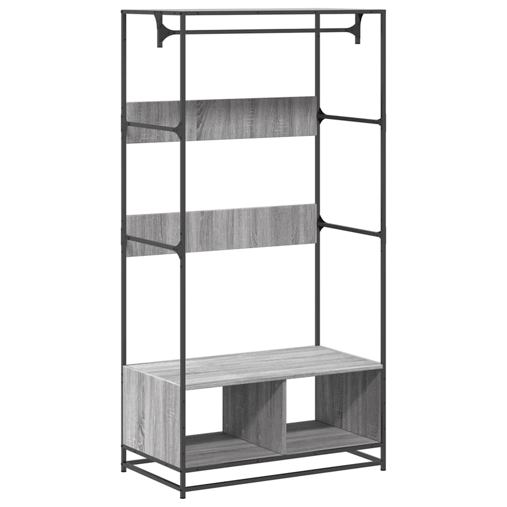 Armario de madera de ingeniería gris Sonoma 90x50x180 cm