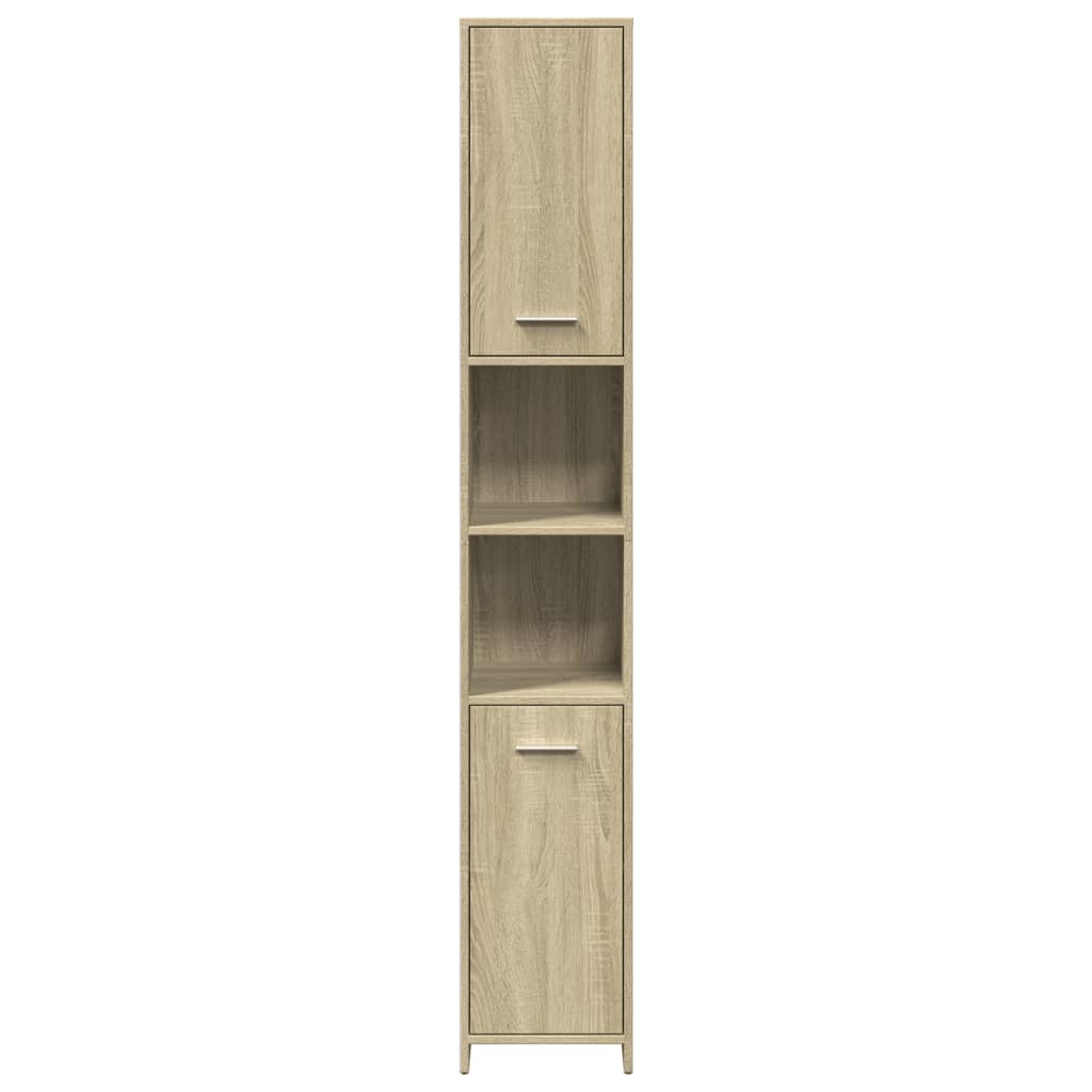 Armario de baño madera contrachapada color roble 30x30x183,5 cm