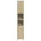 Armario de baño madera contrachapada color roble 30x30x183,5 cm