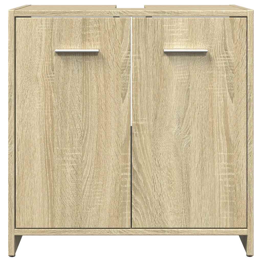 Armario lavabo baño madera ingeniería roble Sonoma 60x33x60 cm