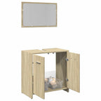 Juego de muebles de baño 4 pzas contrachapada roble Sonoma