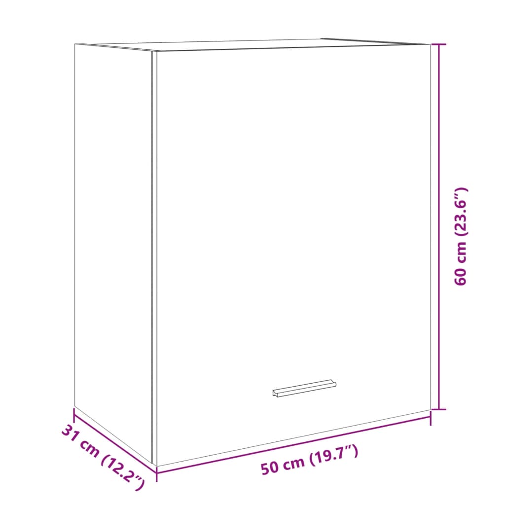 Armario de pared "Lyon" roble Sonoma 50x31x60 cm madera de ingeniería
