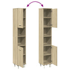Armario de baño madera ingeniería roble Sonoma 30,5x30x179 cm