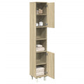 Armario de baño madera ingeniería roble Sonoma 30,5x30x179 cm