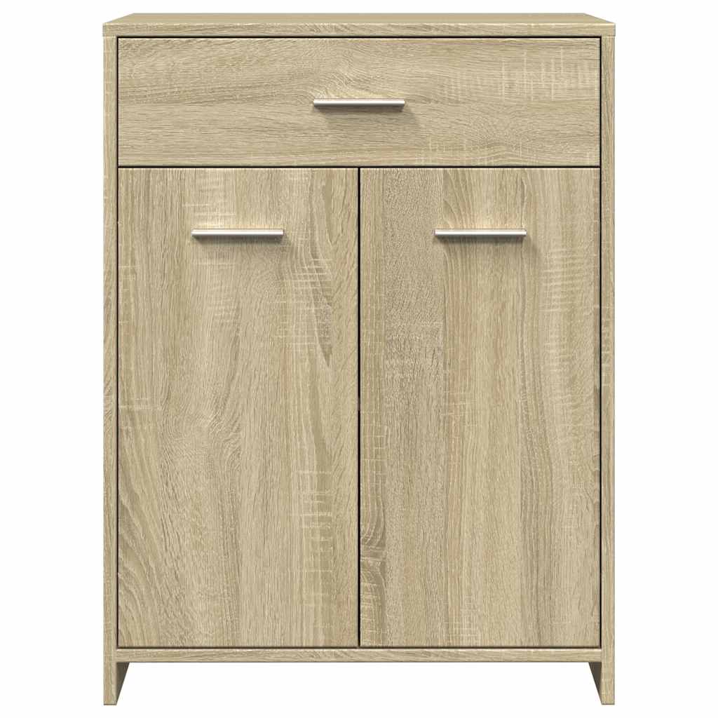 Armario de baño madera contrachapada roble Sonoma 60x33x80 cm