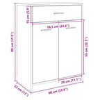 Armario de baño madera contrachapada roble Sonoma 60x33x80 cm