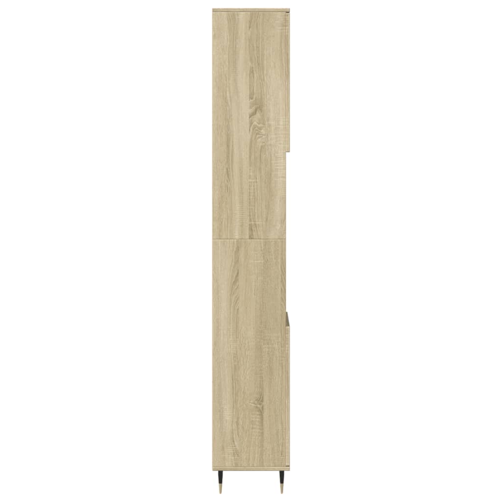 Armario de baño madera contrachapada roble Sonoma 30x30x190 cm