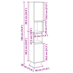 Armario de baño madera contrachapada roble Sonoma 30x30x190 cm