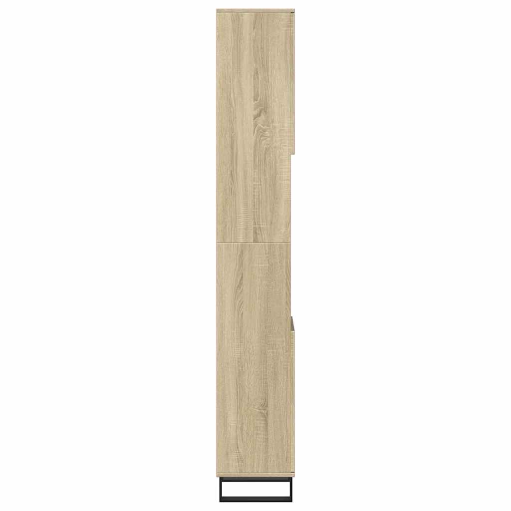 Armario de baño madera contrachapada roble Sonoma 30x30x190 cm