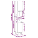 Armario de baño madera contrachapada roble Sonoma 30x30x190 cm