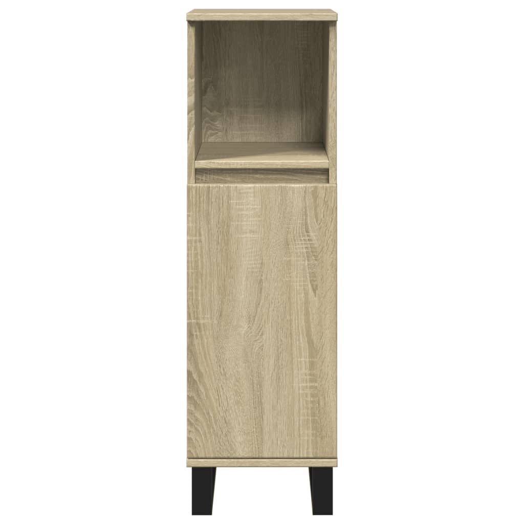 Armario de baño madera contrachapada roble Sonoma 30x30x100 cm