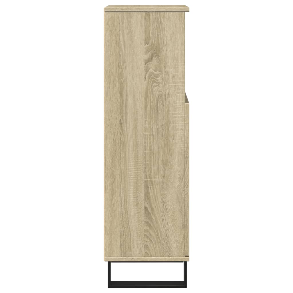 Armario de baño madera contrachapada roble Sonoma 30x30x100 cm