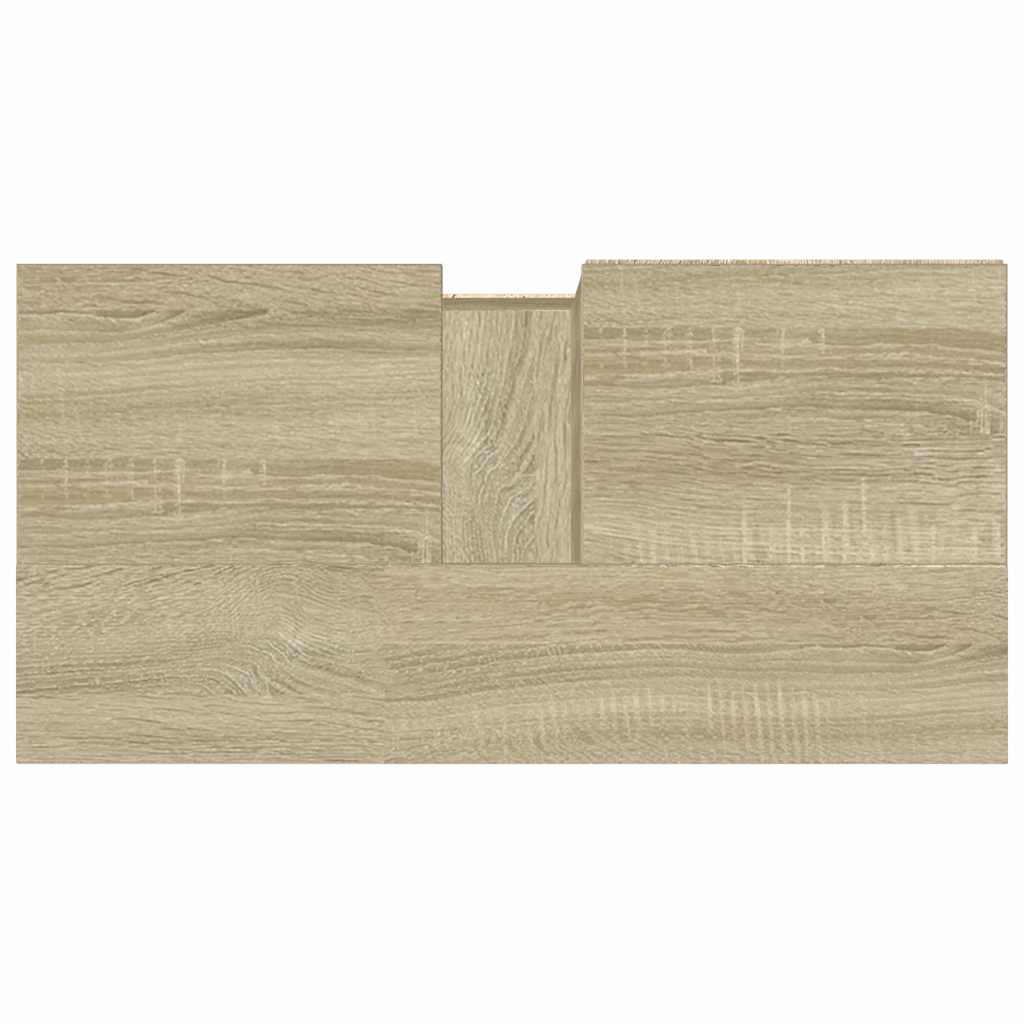 Armario de lavabo de baño madera roble Sonoma 65x33x60 cm