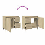 Armario de lavabo de baño madera roble Sonoma 65x33x60 cm