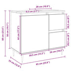 Armario de lavabo de baño madera roble Sonoma 65x33x60 cm