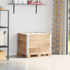 Collares de palets 2 uds madera maciza de pino gris 100x100 cm