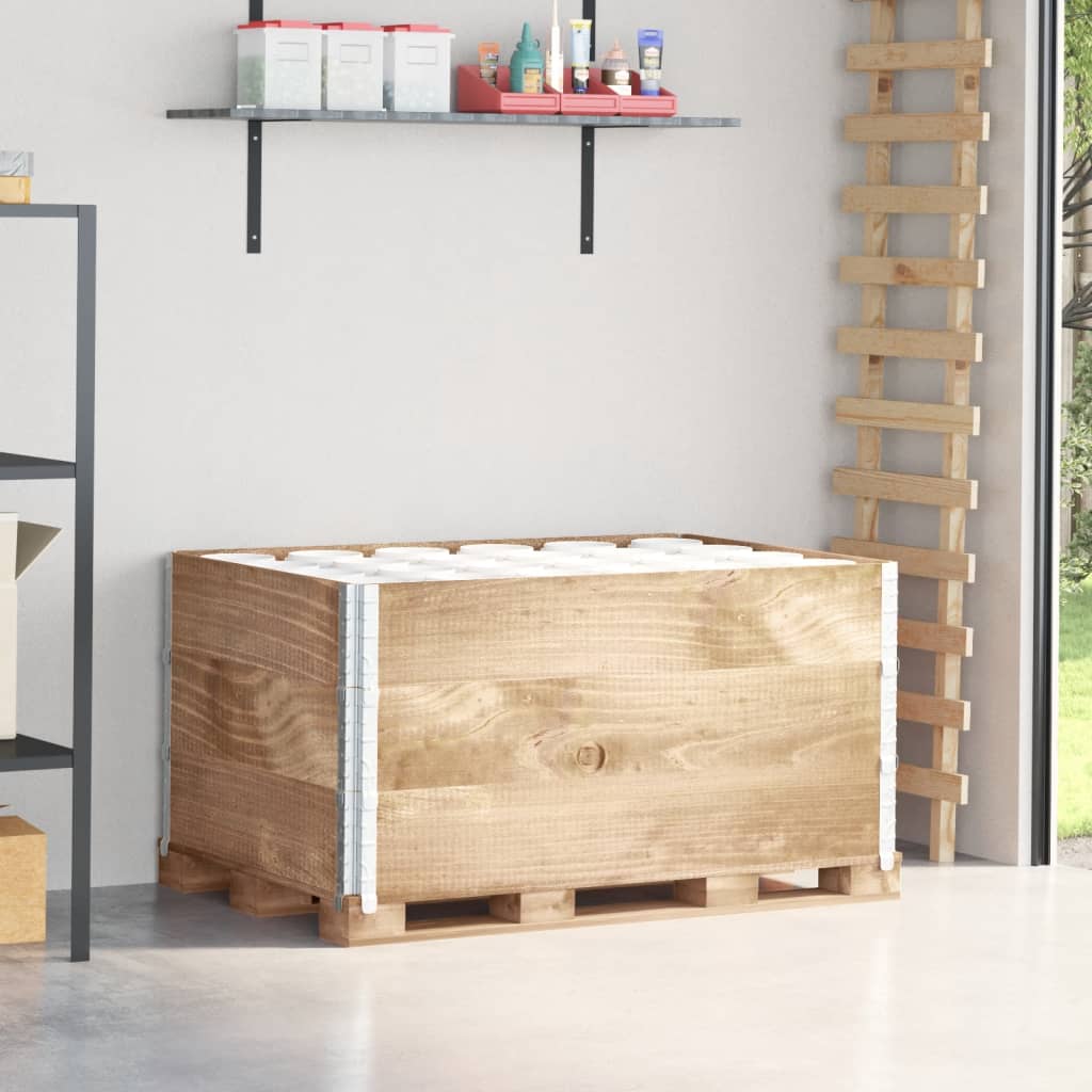 Collares de palets 2 uds madera maciza de pino gris 100x100 cm