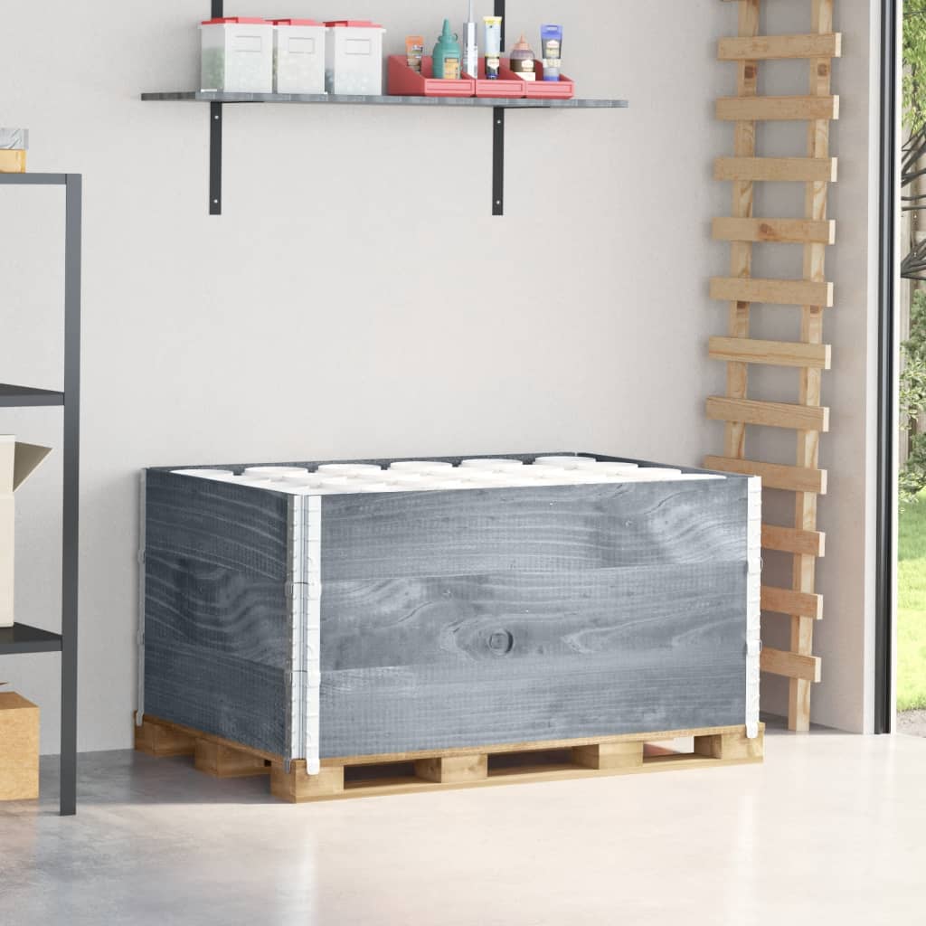 Collares de palets 2 uds madera maciza de pino gris 100x100 cm