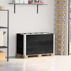 Collares de palets 2 uds madera maciza de pino gris 100x100 cm