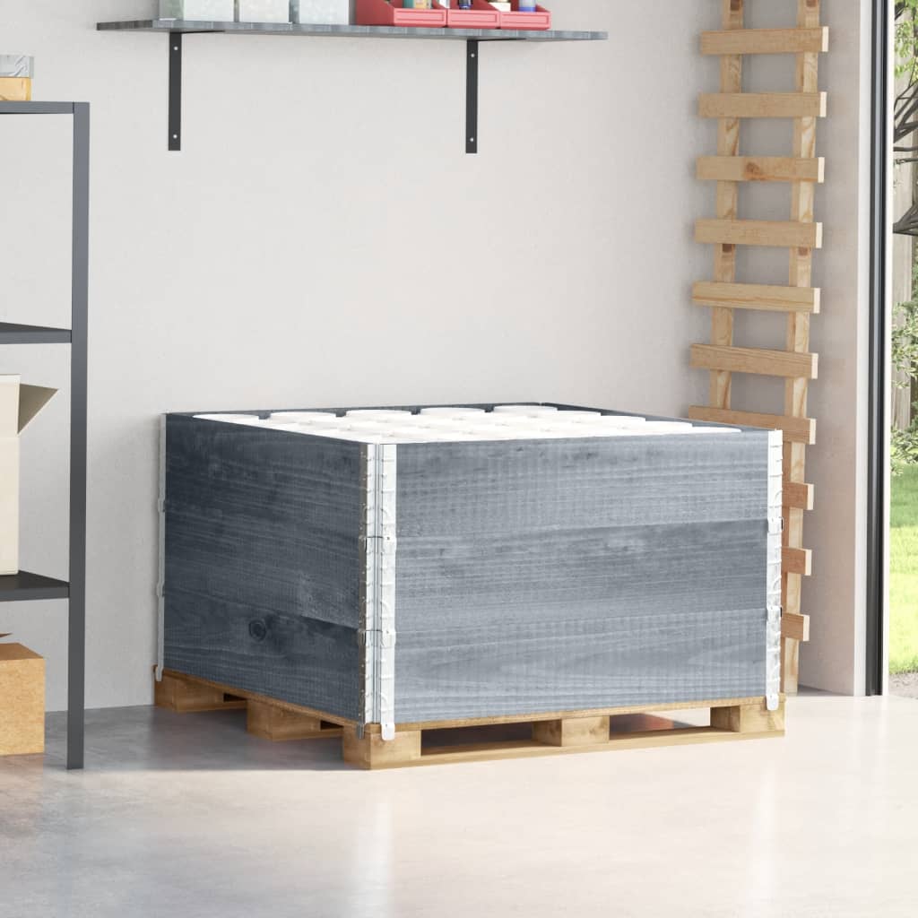 Collares de palets 2 uds madera maciza de pino gris 100x100 cm