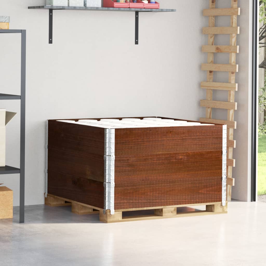 Collares de palets 2 uds madera maciza de pino gris 100x100 cm