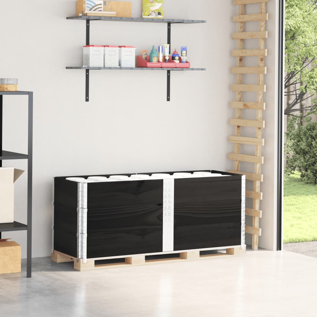 Collares de palets 2 uds madera maciza de pino gris 100x100 cm