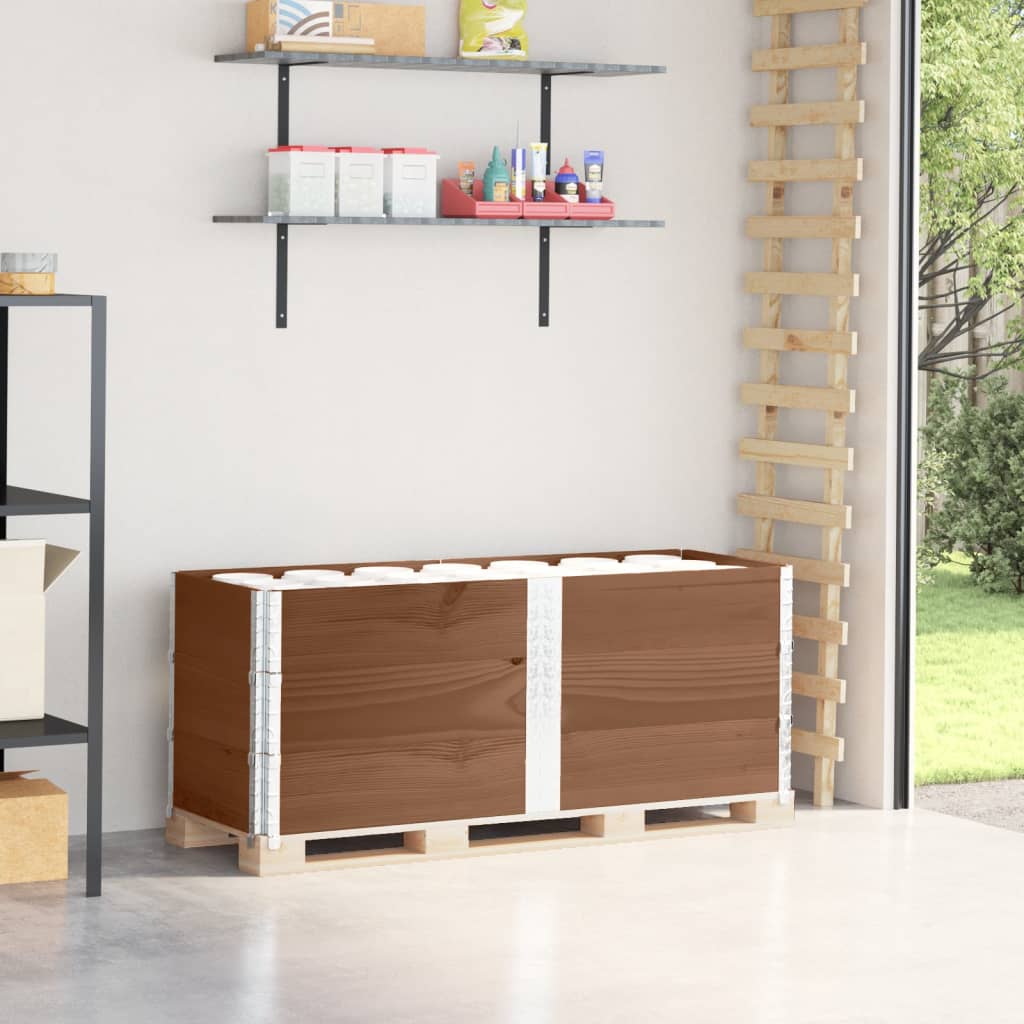 Collares de palets 2 uds madera maciza de pino gris 100x100 cm