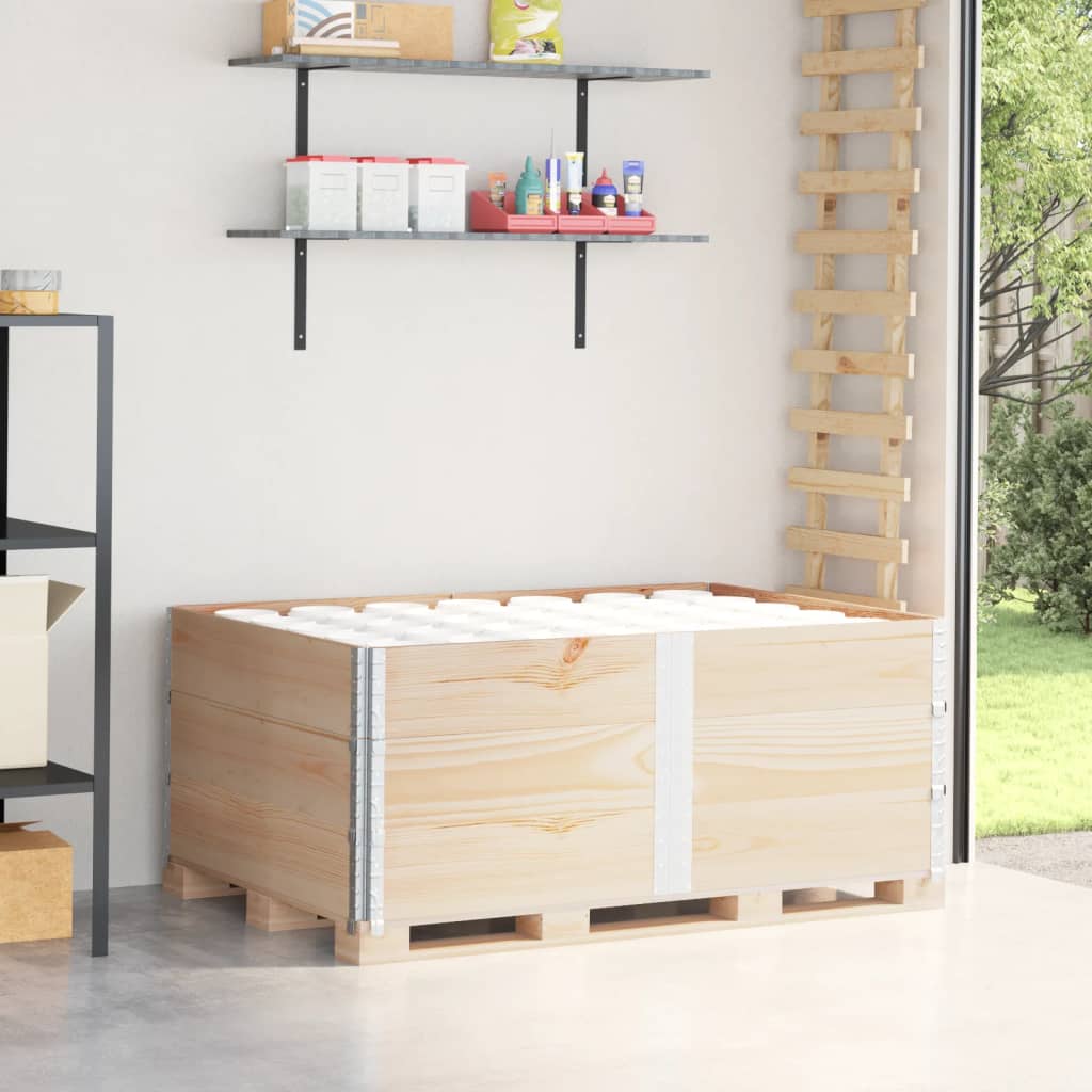 Collares de palets 2 uds madera maciza de pino gris 100x100 cm