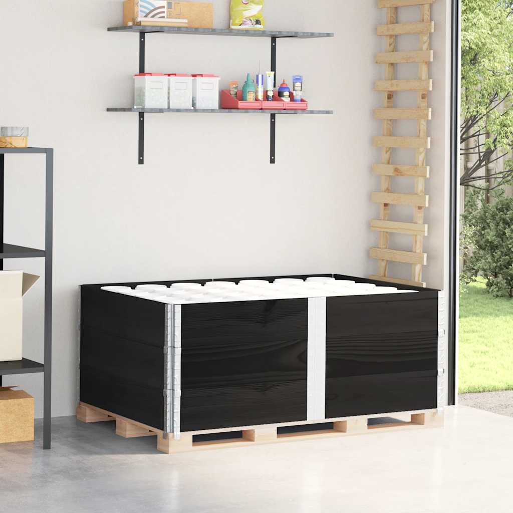 Collares de palets 2 uds madera maciza de pino gris 100x100 cm