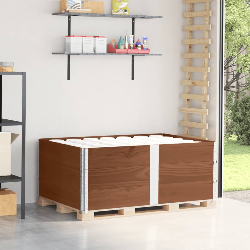 Collares de palets 2 uds madera maciza de pino gris 100x100 cm