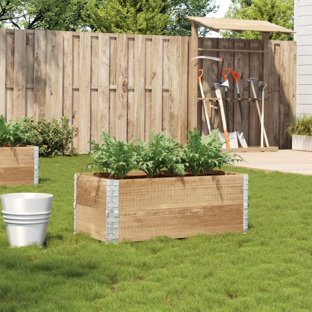 Solid pine wood planter 100x100 cm