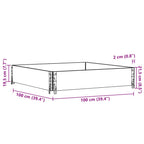 Jardinera de madera maciza de pino 100x100 cm